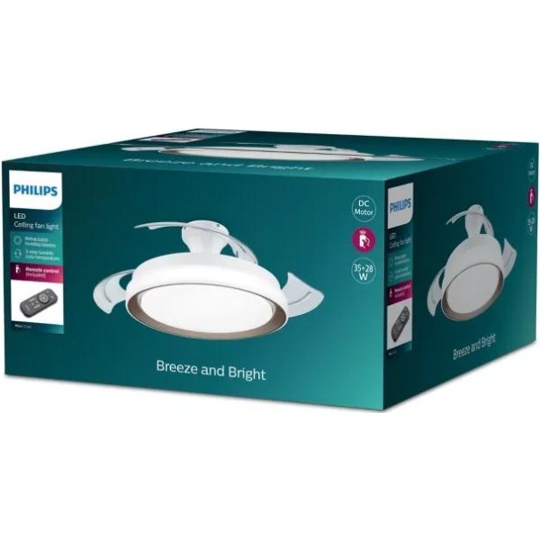 Philips ventilador techo luz bliss dc 28w gold Philips ventilador techo luz bliss dc 28w gold